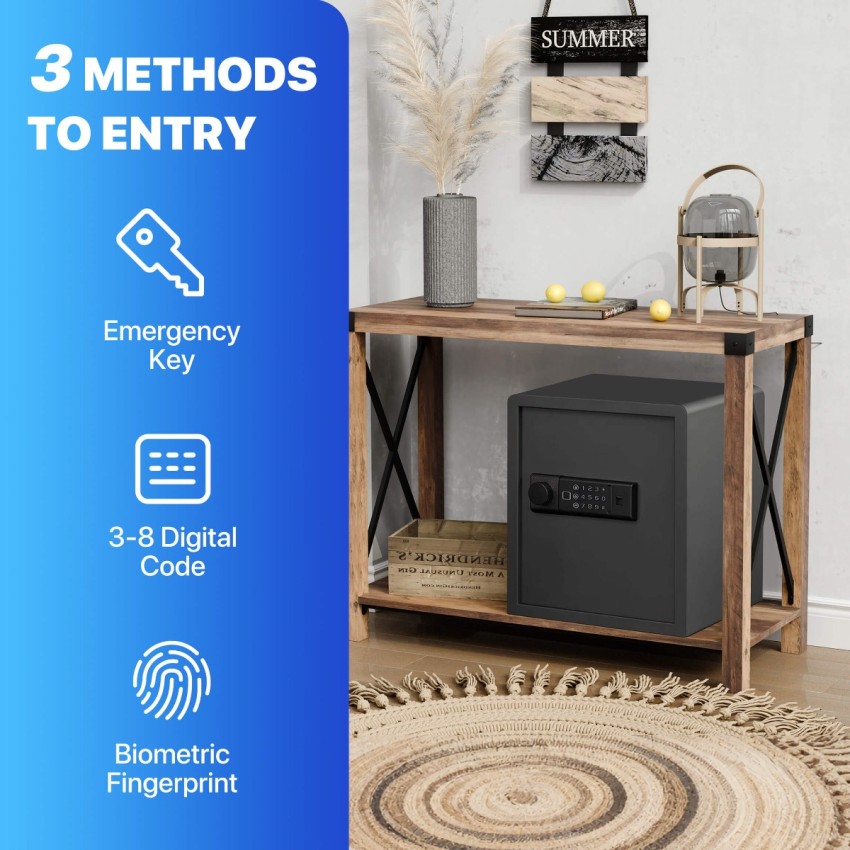 Biometric Home Safe with Fingerprint Digital Lock for Cash & Jewelry, 1.2 Cubic Feet, RPNB RP36FSA