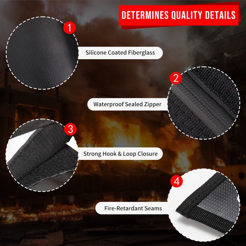 RPNB Fireproof Document Bag(2000℉), 2-Pack, Non-Itchy Silicone Coated Fiberglass Fire and Water Safe Bag.