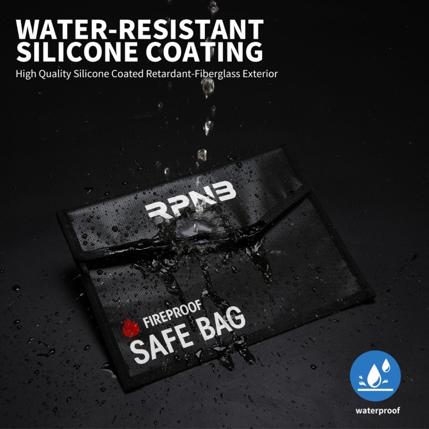 Portable Fireproof Document Bag With Non-Itchy Silicone Coated, 11 ×8 Inches