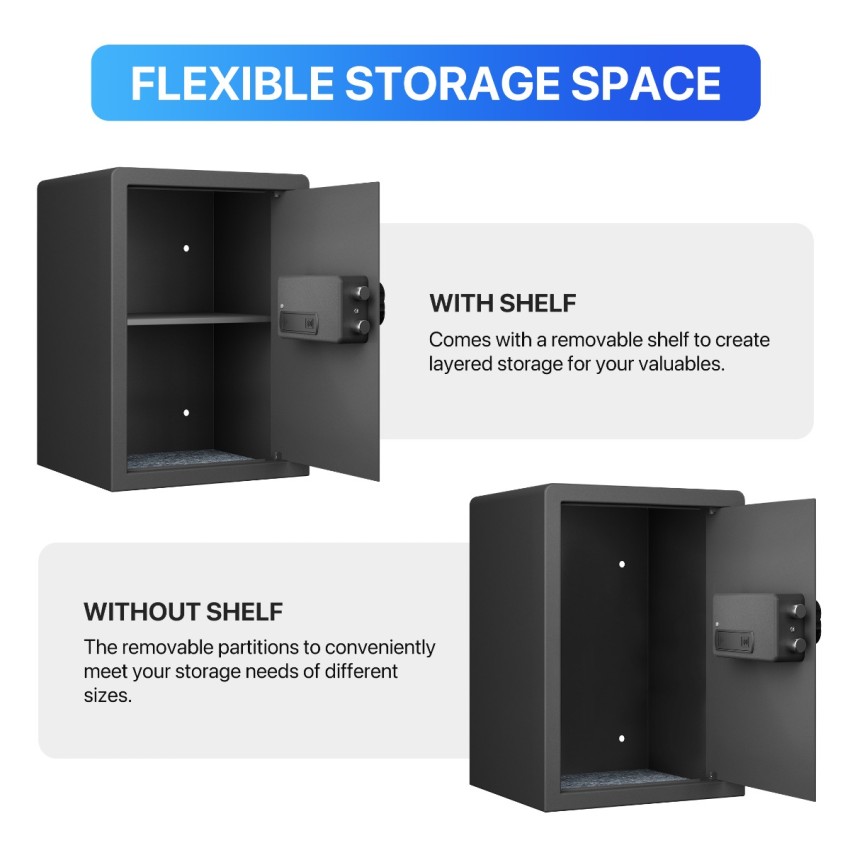 Biometric Home Safe with Fingerprint Digital Lock for Cash & Jewelry, 1.8 Cubic Feet, RPNB RP50FSA